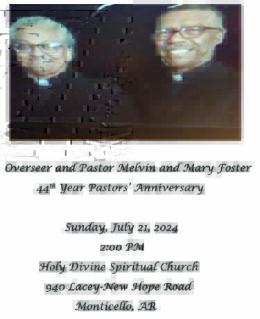 Overseer and Pastor Melvin Foster copy
