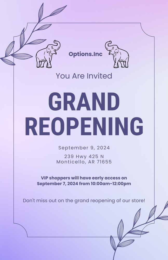 Options Grand Reopening